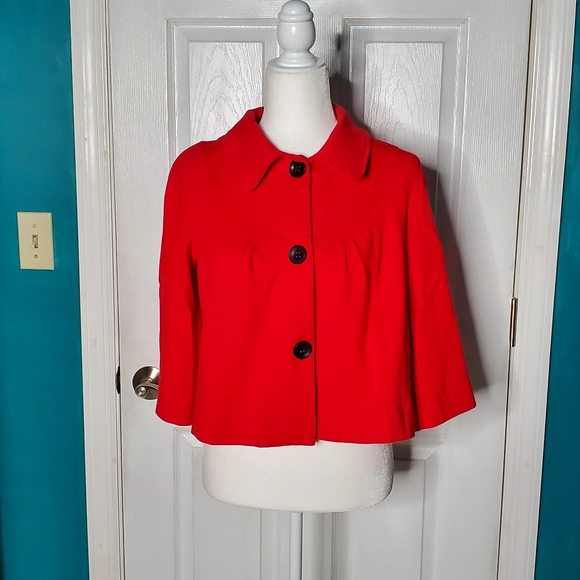 Notations Jacket Cape Top Red Small - Picture 9 of 12